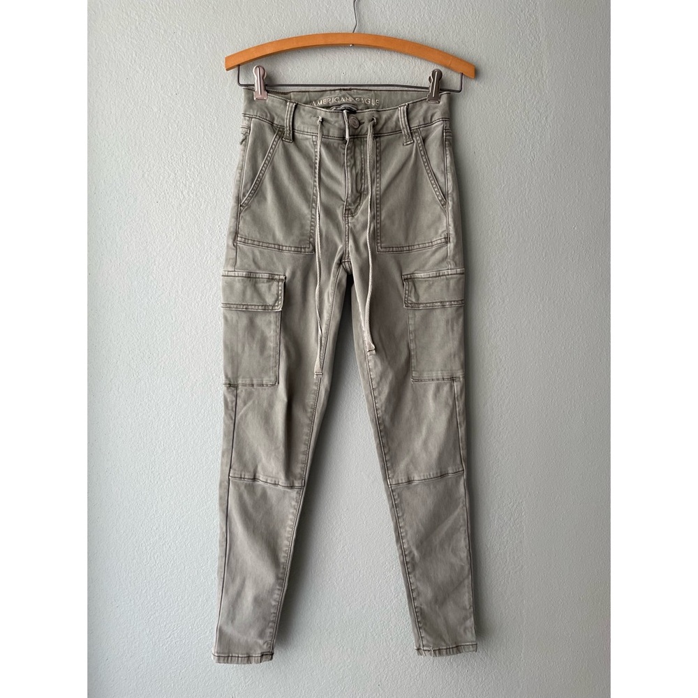 🌱5/$25🌱 American Eagle | Olive Hi-Rise Jegging Cargo Skinny Jeans Drawstring